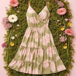 Sachin & Babi Green Pink Floral Maxi Dress